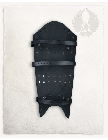 Grevas de couro preto modelos Quintus