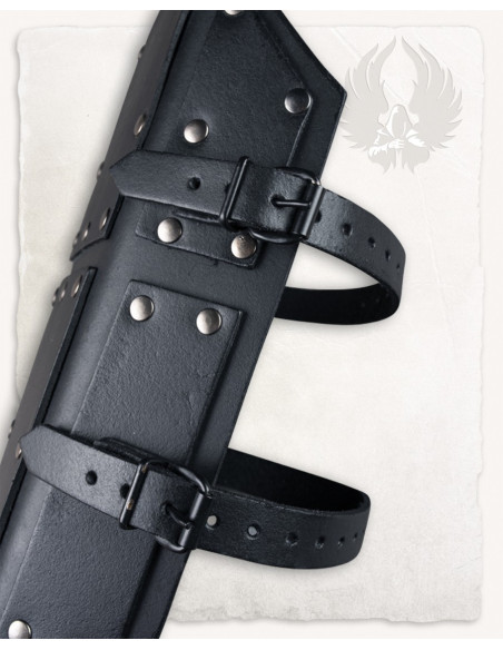 Grevas de couro preto modelos Quintus