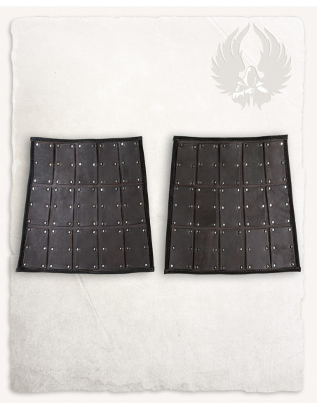 Caixas laterais em couro marrom,...