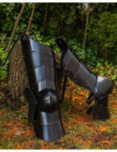 Guarda-pernas medieval e joelheira modelo Markward, aço...