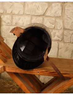 Capacete medieval em aço polido modelo Laurin 2