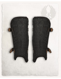 Grevas de cota de malha de aço enegrecido, modelo Connor 2