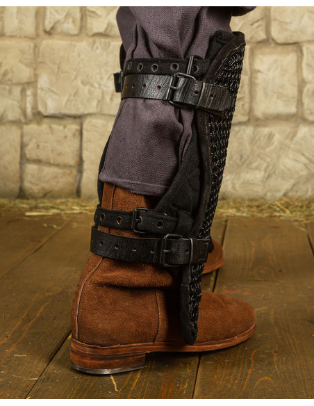 Grevas de cota de malha de aço...