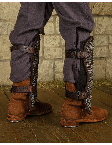 Grevas de cota de malha de aço,...