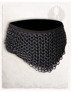 Colar de cota de malha modelo Richard, acabamento enegrecido