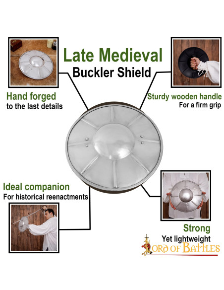 Broquel de aço medieval funcional...