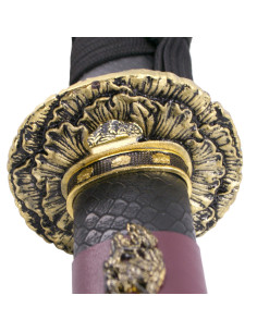 Katana tsuba decorativa em flor de cerejeira 2