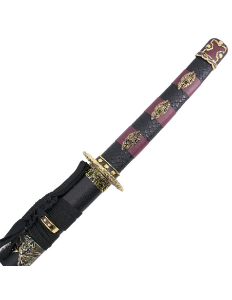 Katana tsuba decorativa em flor de...