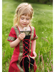 Leonor Vestido medieval de menina de manga curta,... 2