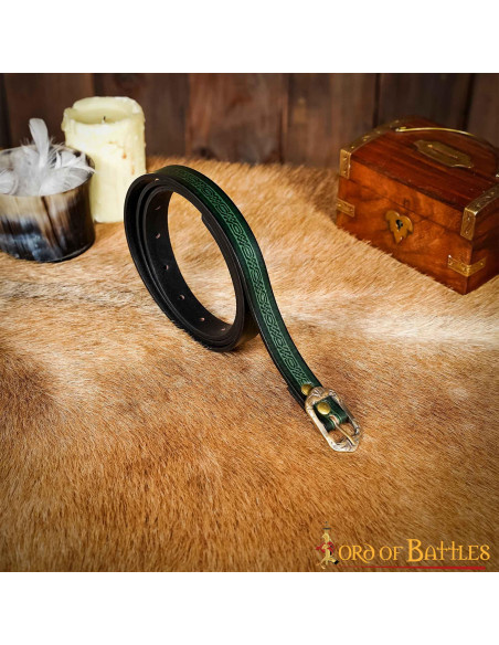 Cinto medieval granate com design em...