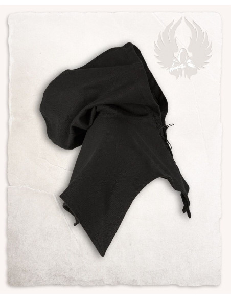 Capuz Folke medieval em algodão - preto