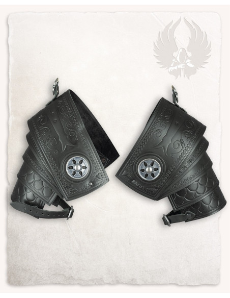 Ombreiras de couro em relevo com...