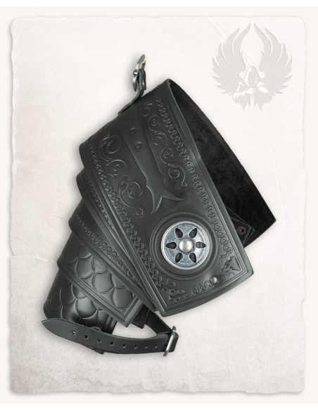 Ombreiras de couro em relevo com...