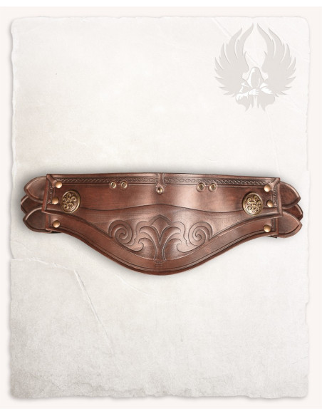 Ombreiras de couro marrom com padrão...