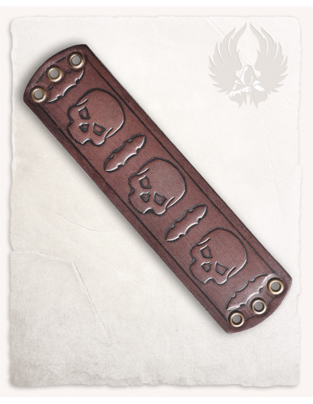 Pulseira gótica de caveiras e...