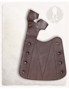 Protetor de braço e dedo de arqueiro medieval, couro...