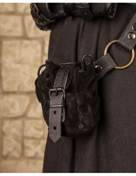 Bolsa de couro preta modelo Friedhelm