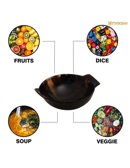 Tigela pequena de chifre de touro polido