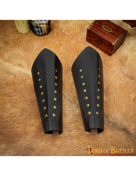 Pulseiras de couro de guerreiro medieval