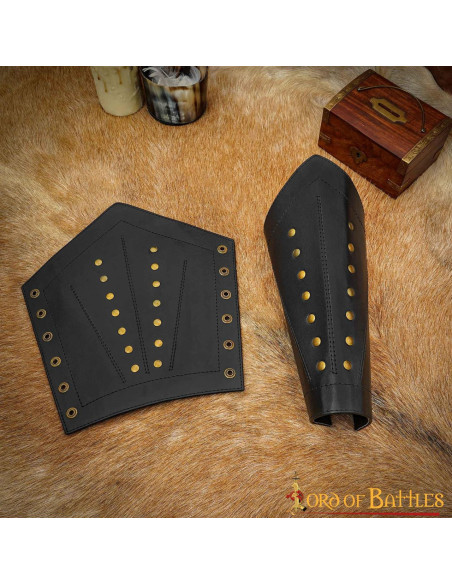Pulseiras de couro de guerreiro medieval