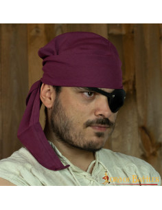 Bandana pirata de algodão bordô