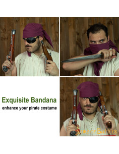 Bandana pirata de algodão bordô 2