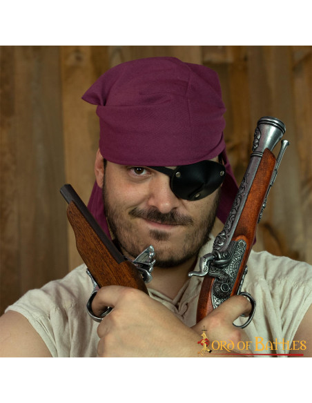 Bandana pirata de algodão bordô