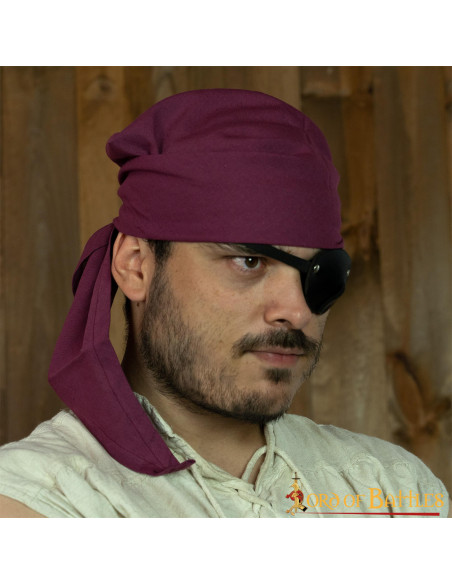 Bandana pirata de algodão bordô