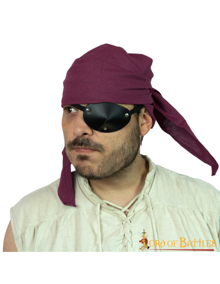 Bandana pirata de algodão bordô