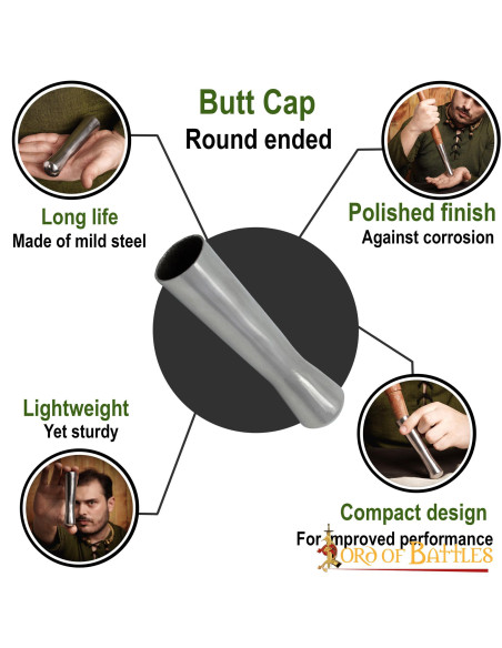 Contera de aço lança medieval (12,7 cm.)