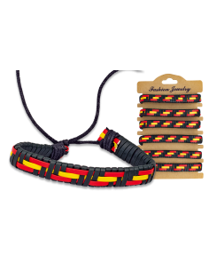 Pulseira em couro sintético decorada com a bandeira da...