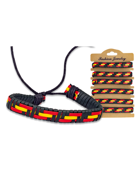 Pulseira em couro sintético decorada...