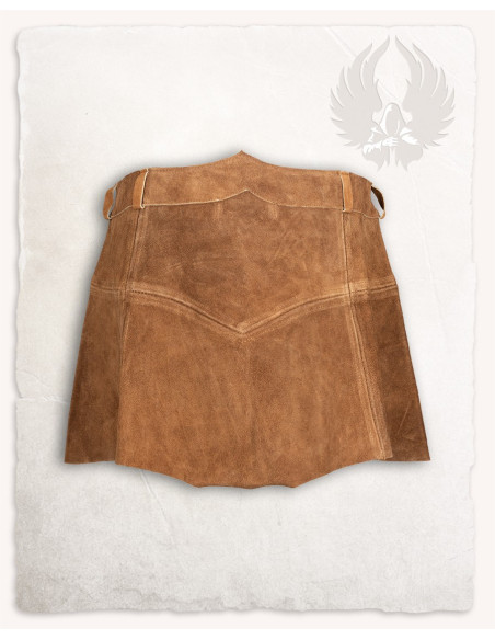 Saia de couro camurça marrom modelo...