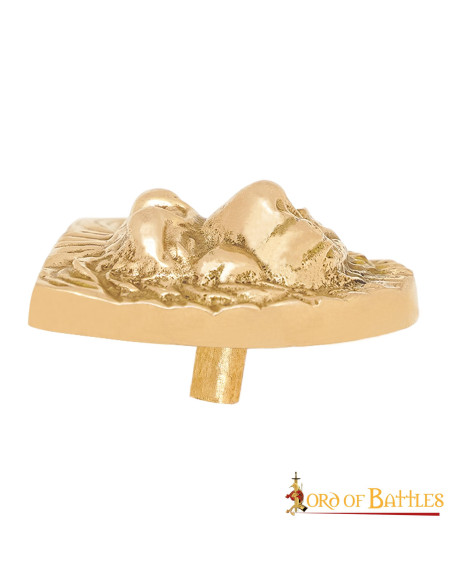 Folha de latão decorada com cabeça de...