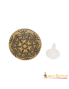 Folha decorativa de latão antigo, design floral