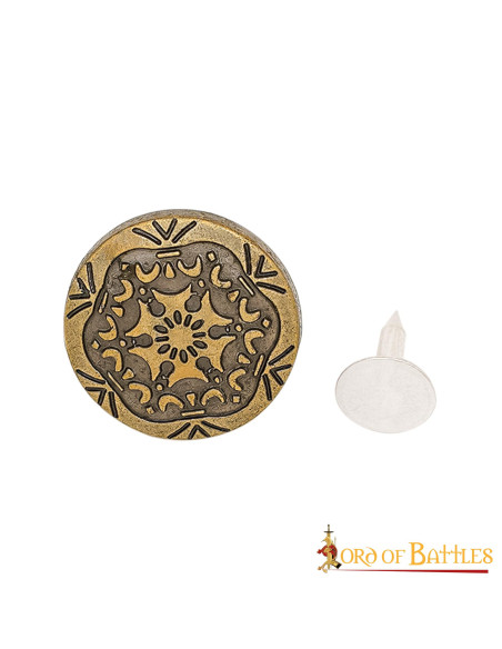 Folha decorativa de latão antigo,...