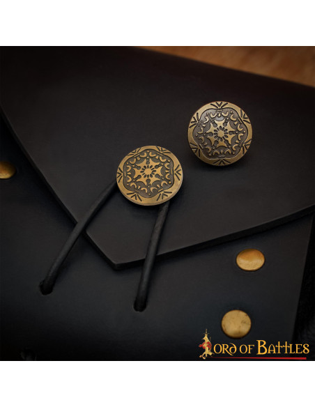 Folha decorativa de latão antigo,...