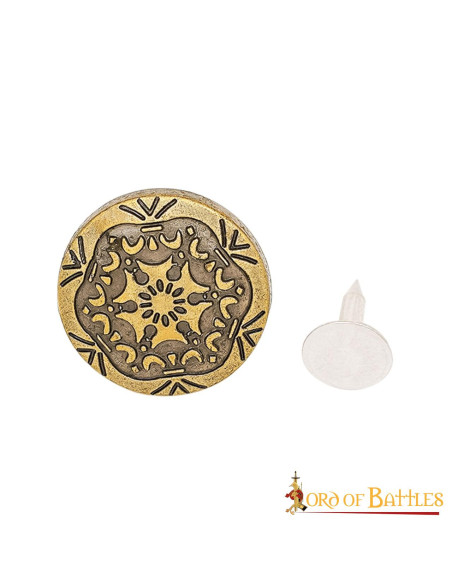 Folha decorativa de latão antigo,...