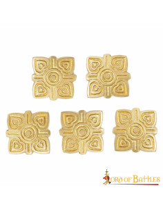 Pacote de 5 enfeites de cinto Viking de latão