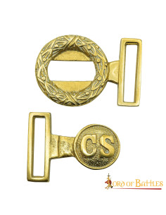 Fivela de latão da Guerra Civil de Oficiais Confederados 2