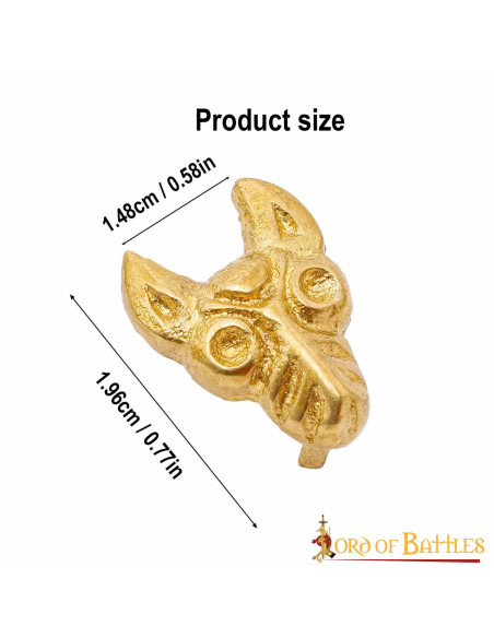 Pack 5 decorações em latão lobo celta