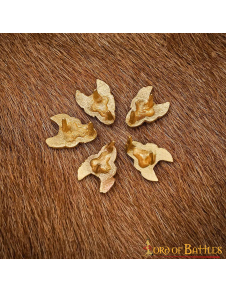 Pack 5 decorações em latão lobo celta