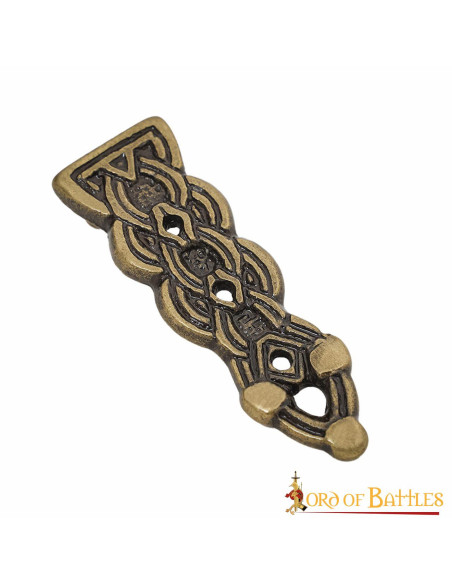 Ponta de cinto celta de latão antigo