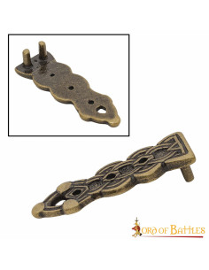 Ponta de cinto celta de latão antigo 2