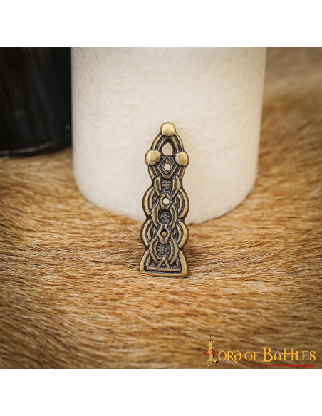 Ponta de cinto celta de latão antigo