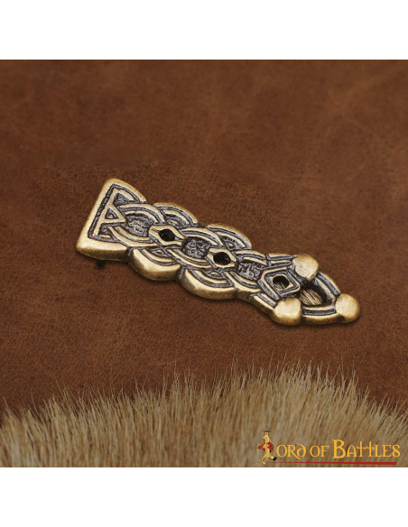 Ponta de cinto celta de latão antigo