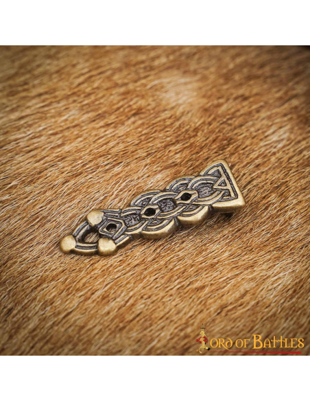 Ponta de cinto celta de latão antigo