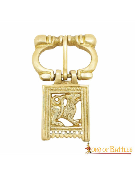 Fivela de lobo medieval em latão (6,2...