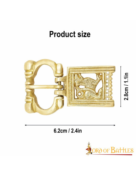 Fivela de lobo medieval em latão (6,2...