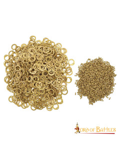 Bolsa de cota de malha em latão com rebites (9 mm.)